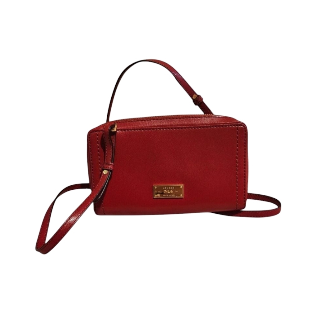 Lauren Ralph Lauren Women's Red Crossbody Bag Wallet Purse